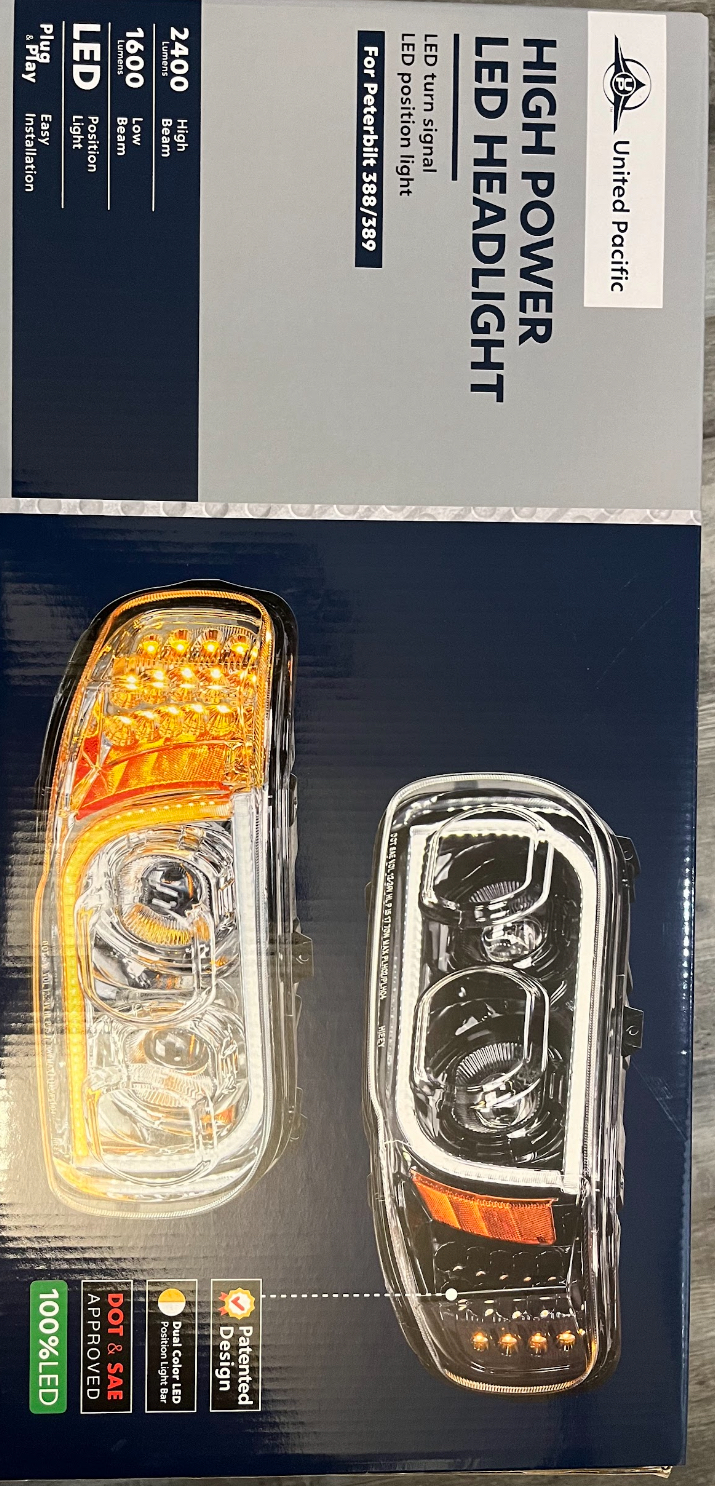 389/388 Peterbilt Head Lights - View 1